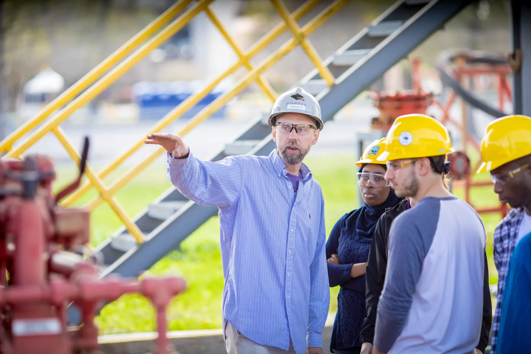 Petroleum engineer speaking to group